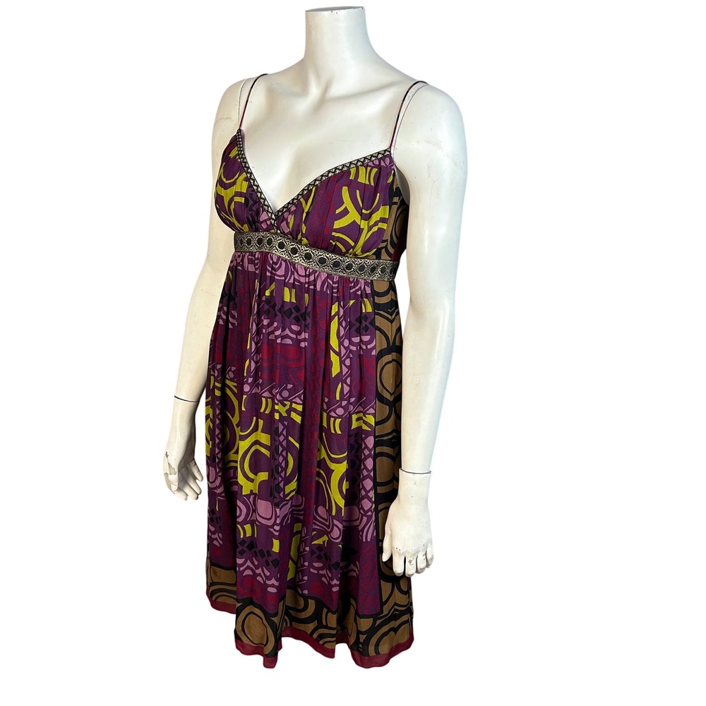 90s Y2k Fairy Grunge Dress Size 6 Nicole Miller Collection Silk Purple‎ Babydoll